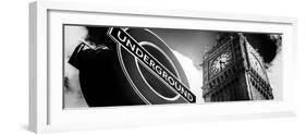 Big Ben and Westminster Station Underground - Subway Station Sign - City of London - UK - England-Philippe Hugonnard-Framed Photographic Print