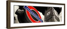 Big Ben and Westminster Station Underground - Subway Station Sign - City of London - UK - England-Philippe Hugonnard-Framed Photographic Print