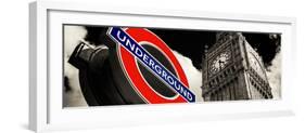 Big Ben and Westminster Station Underground - Subway Station Sign - City of London - UK - England-Philippe Hugonnard-Framed Photographic Print