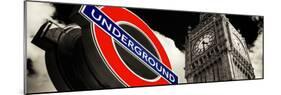 Big Ben and Westminster Station Underground - Subway Station Sign - City of London - UK - England-Philippe Hugonnard-Mounted Photographic Print