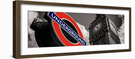 Big Ben and Westminster Station Underground - Subway Station Sign - City of London - UK - England-Philippe Hugonnard-Framed Photographic Print