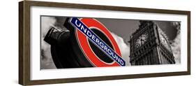 Big Ben and Westminster Station Underground - Subway Station Sign - City of London - UK - England-Philippe Hugonnard-Framed Photographic Print