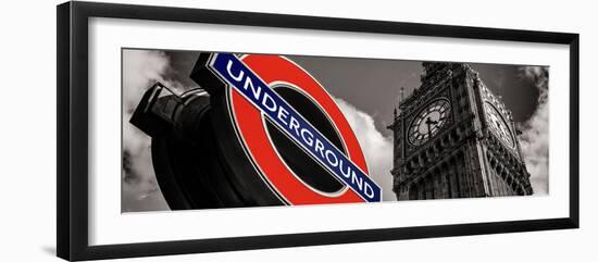 Big Ben and Westminster Station Underground - Subway Station Sign - City of London - UK - England-Philippe Hugonnard-Framed Photographic Print