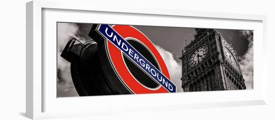 Big Ben and Westminster Station Underground - Subway Station Sign - City of London - UK - England-Philippe Hugonnard-Framed Photographic Print