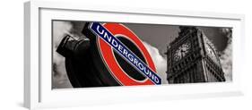 Big Ben and Westminster Station Underground - Subway Station Sign - City of London - UK - England-Philippe Hugonnard-Framed Photographic Print