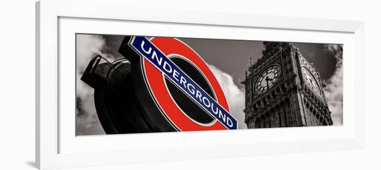 Big Ben and Westminster Station Underground - Subway Station Sign - City of London - UK - England-Philippe Hugonnard-Framed Photographic Print