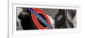 Big Ben and Westminster Station Underground - Subway Station Sign - City of London - UK - England-Philippe Hugonnard-Framed Photographic Print