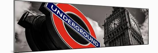 Big Ben and Westminster Station Underground - Subway Station Sign - City of London - UK - England-Philippe Hugonnard-Mounted Photographic Print