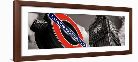 Big Ben and Westminster Station Underground - Subway Station Sign - City of London - UK - England-Philippe Hugonnard-Framed Photographic Print