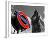 Big Ben and Westminster Station Underground - Subway Station Sign - City of London - UK - England-Philippe Hugonnard-Framed Photographic Print