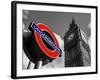 Big Ben and Westminster Station Underground - Subway Station Sign - City of London - UK - England-Philippe Hugonnard-Framed Photographic Print