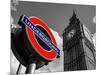 Big Ben and Westminster Station Underground - Subway Station Sign - City of London - UK - England-Philippe Hugonnard-Mounted Photographic Print