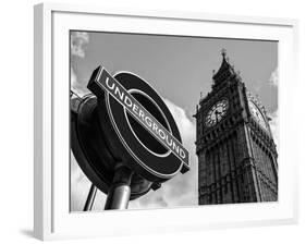 Big Ben and Westminster Station Underground - Subway Station Sign - City of London - UK - England-Philippe Hugonnard-Framed Photographic Print