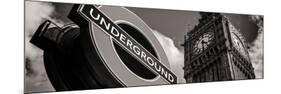 Big Ben and Westminster Station Underground - Subway Station Sign - City of London - UK - England-Philippe Hugonnard-Mounted Photographic Print