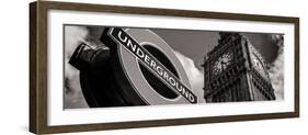 Big Ben and Westminster Station Underground - Subway Station Sign - City of London - UK - England-Philippe Hugonnard-Framed Photographic Print