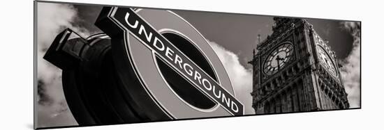 Big Ben and Westminster Station Underground - Subway Station Sign - City of London - UK - England-Philippe Hugonnard-Mounted Photographic Print