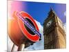 Big Ben and Westminster Station Underground - Subway Station Sign - City of London - UK - England-Philippe Hugonnard-Mounted Photographic Print