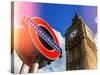 Big Ben and Westminster Station Underground - Subway Station Sign - City of London - UK - England-Philippe Hugonnard-Stretched Canvas