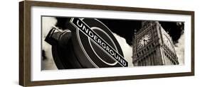 Big Ben and Westminster Station Underground - Subway Station Sign - City of London - UK - England-Philippe Hugonnard-Framed Photographic Print