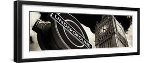 Big Ben and Westminster Station Underground - Subway Station Sign - City of London - UK - England-Philippe Hugonnard-Framed Premium Photographic Print