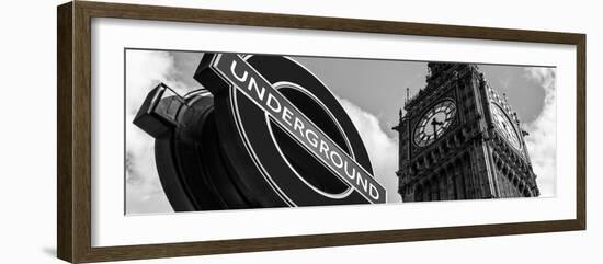 Big Ben and Westminster Station Underground - Subway Station Sign - City of London - UK - England-Philippe Hugonnard-Framed Photographic Print