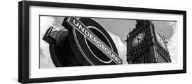 Big Ben and Westminster Station Underground - Subway Station Sign - City of London - UK - England-Philippe Hugonnard-Framed Photographic Print