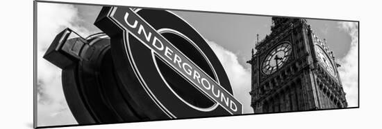 Big Ben and Westminster Station Underground - Subway Station Sign - City of London - UK - England-Philippe Hugonnard-Mounted Photographic Print