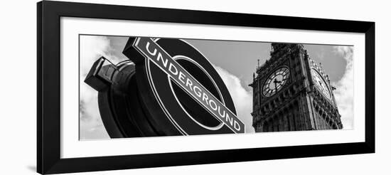 Big Ben and Westminster Station Underground - Subway Station Sign - City of London - UK - England-Philippe Hugonnard-Framed Photographic Print