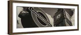 Big Ben and Westminster Station Underground - Subway Station Sign - City of London - UK - England-Philippe Hugonnard-Framed Photographic Print