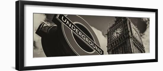 Big Ben and Westminster Station Underground - Subway Station Sign - City of London - UK - England-Philippe Hugonnard-Framed Photographic Print