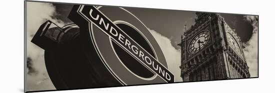 Big Ben and Westminster Station Underground - Subway Station Sign - City of London - UK - England-Philippe Hugonnard-Mounted Photographic Print