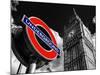 Big Ben and Westminster Station Underground - Subway Station Sign - City of London - UK - England-Philippe Hugonnard-Mounted Photographic Print