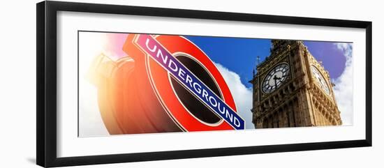 Big Ben and Westminster Station Underground - Subway Station Sign - City of London - UK - England-Philippe Hugonnard-Framed Photographic Print