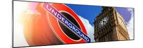 Big Ben and Westminster Station Underground - Subway Station Sign - City of London - UK - England-Philippe Hugonnard-Mounted Photographic Print