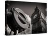 Big Ben and Westminster Station Underground - Subway Station Sign - City of London - UK - England-Philippe Hugonnard-Stretched Canvas