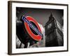 Big Ben and Westminster Station Underground - Subway Station Sign - City of London - UK - England-Philippe Hugonnard-Framed Photographic Print