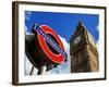 Big Ben and Westminster Station Underground - Subway Station Sign - City of London - UK - England-Philippe Hugonnard-Framed Photographic Print