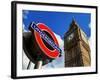 Big Ben and Westminster Station Underground - Subway Station Sign - City of London - UK - England-Philippe Hugonnard-Framed Photographic Print