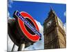 Big Ben and Westminster Station Underground - Subway Station Sign - City of London - UK - England-Philippe Hugonnard-Mounted Photographic Print