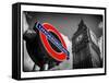 Big Ben and Westminster Station Underground - Subway Station Sign - City of London - UK - England-Philippe Hugonnard-Framed Stretched Canvas