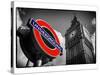 Big Ben and Westminster Station Underground - Subway Station Sign - City of London - UK - England-Philippe Hugonnard-Stretched Canvas