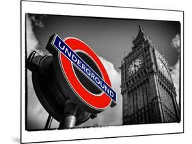 Big Ben and Westminster Station Underground - Subway Station Sign - City of London - UK - England-Philippe Hugonnard-Mounted Photographic Print