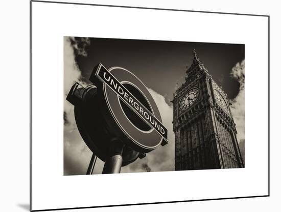 Big Ben and Westminster Station Underground - Subway Station Sign - City of London - UK - England-Philippe Hugonnard-Mounted Art Print