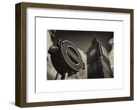 Big Ben and Westminster Station Underground - Subway Station Sign - City of London - UK - England-Philippe Hugonnard-Framed Art Print