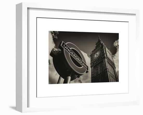 Big Ben and Westminster Station Underground - Subway Station Sign - City of London - UK - England-Philippe Hugonnard-Framed Art Print