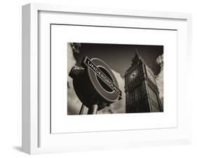 Big Ben and Westminster Station Underground - Subway Station Sign - City of London - UK - England-Philippe Hugonnard-Framed Art Print