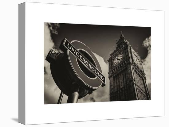 Big Ben and Westminster Station Underground - Subway Station Sign - City of London - UK - England-Philippe Hugonnard-Stretched Canvas