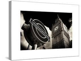 Big Ben and Westminster Station Underground - Subway Station Sign - City of London - UK - England-Philippe Hugonnard-Stretched Canvas