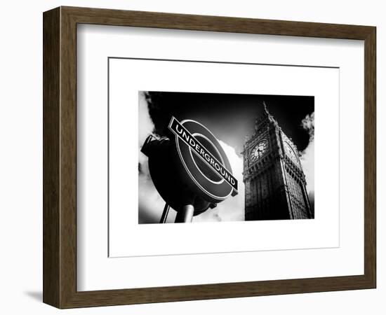 Big Ben and Westminster Station Underground - Subway Station Sign - City of London - UK - England-Philippe Hugonnard-Framed Art Print