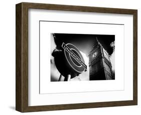 Big Ben and Westminster Station Underground - Subway Station Sign - City of London - UK - England-Philippe Hugonnard-Framed Art Print